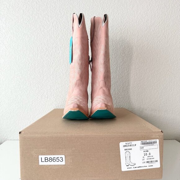 Lane Gallatin Womens Cowboy Boots 10 Pink Cowgirl Western Mid Calf Pointed Toe - Picture 10 of 11